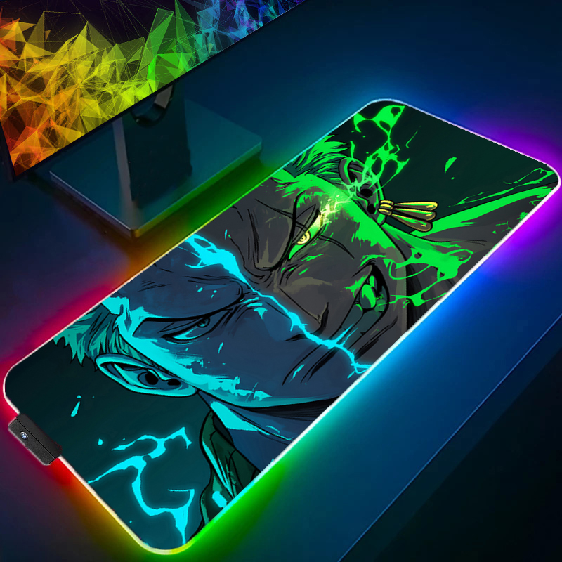 Uma peça zoro mouse pad rgb ac - Gaming Office Accessories avaliação e preço