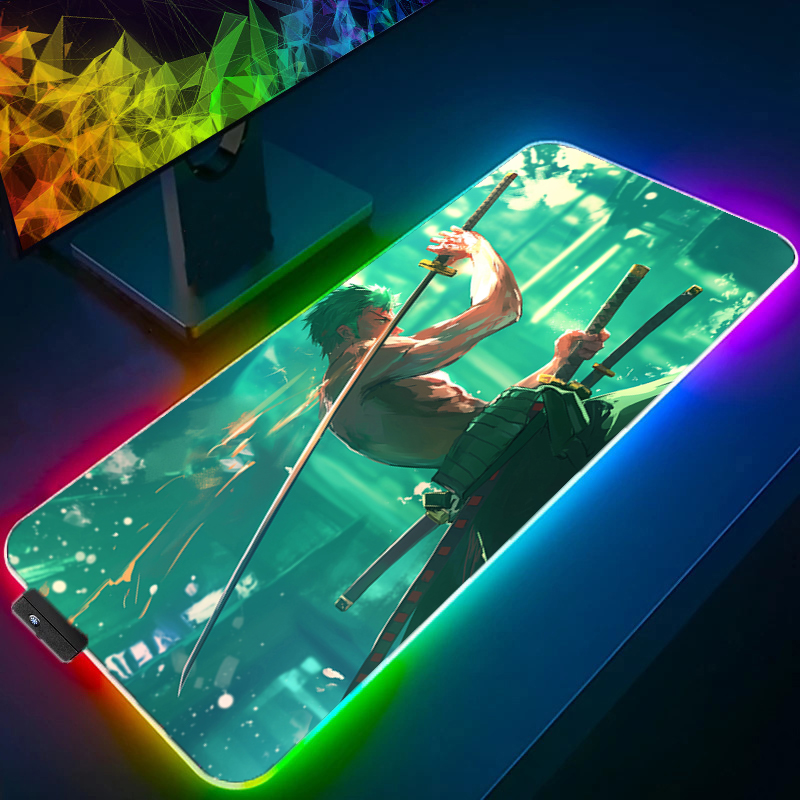 Uma peça zoro mouse pad rgb ac - Gaming Office Accessories avaliação e preço