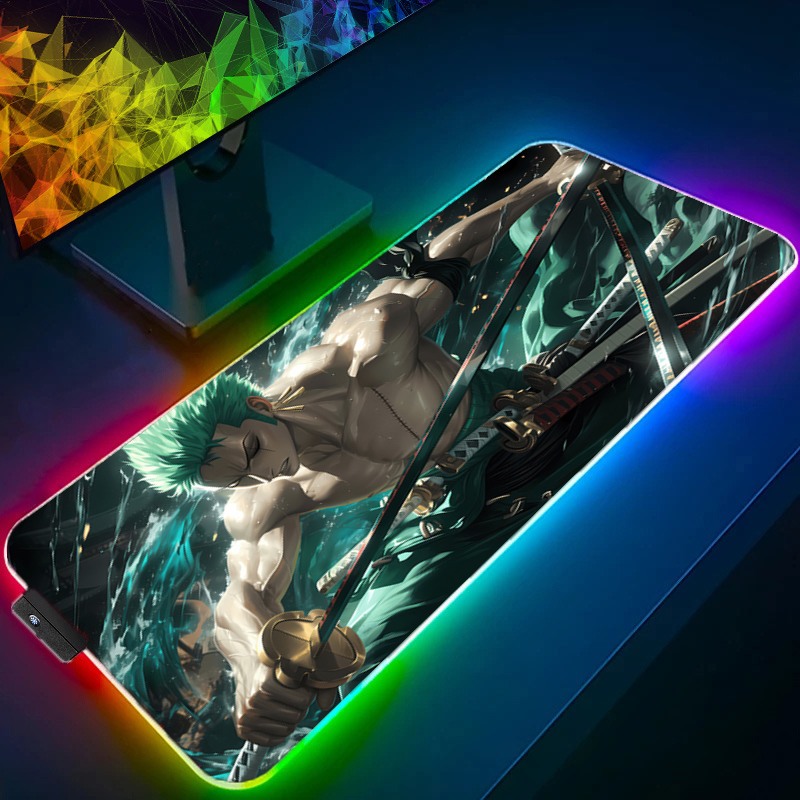 Uma peça zoro mouse pad rgb ac - Gaming Office Accessories avaliação e preço