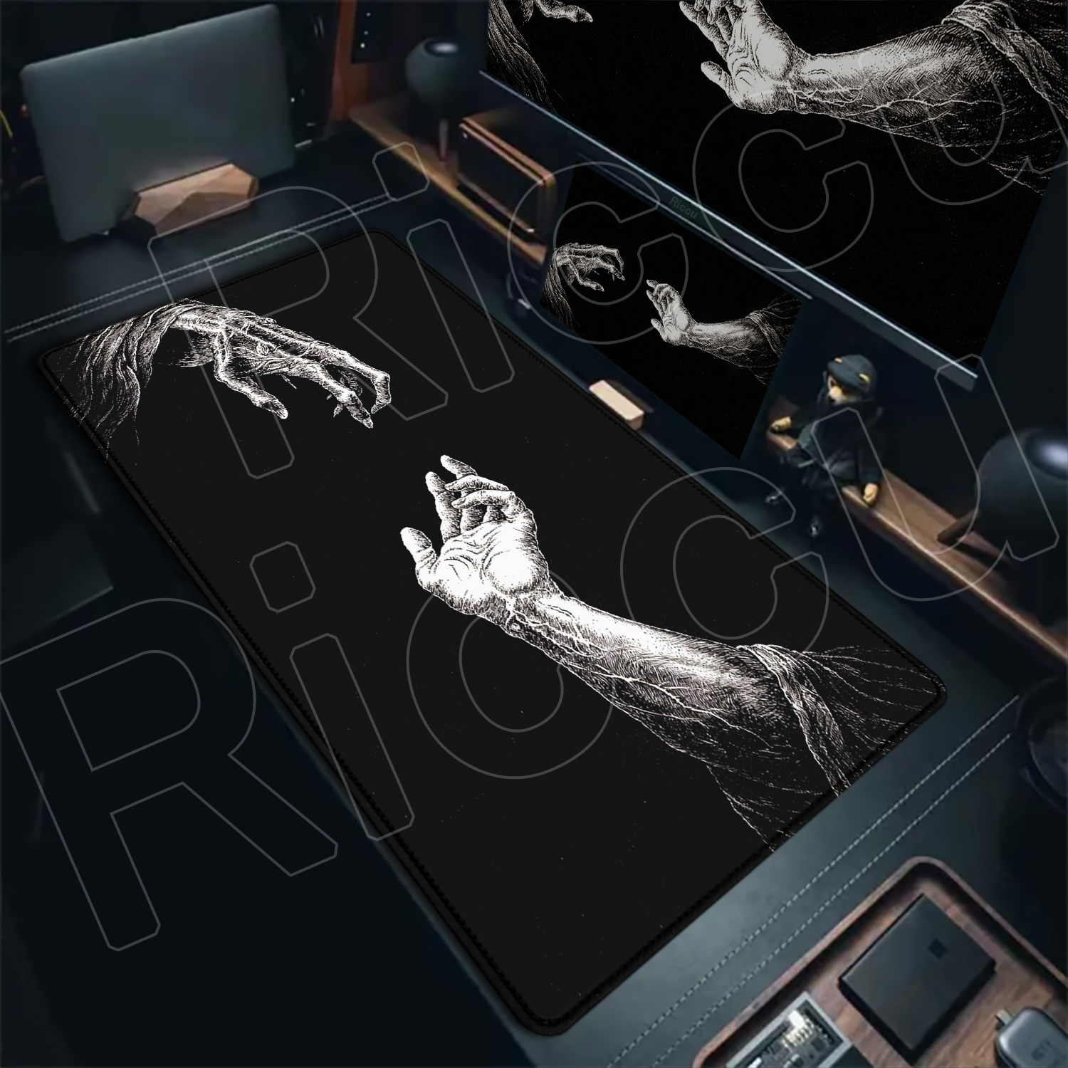 Mouse Pad Grande HD Preto e Br - Gaming Hand Accessories avaliação e preço